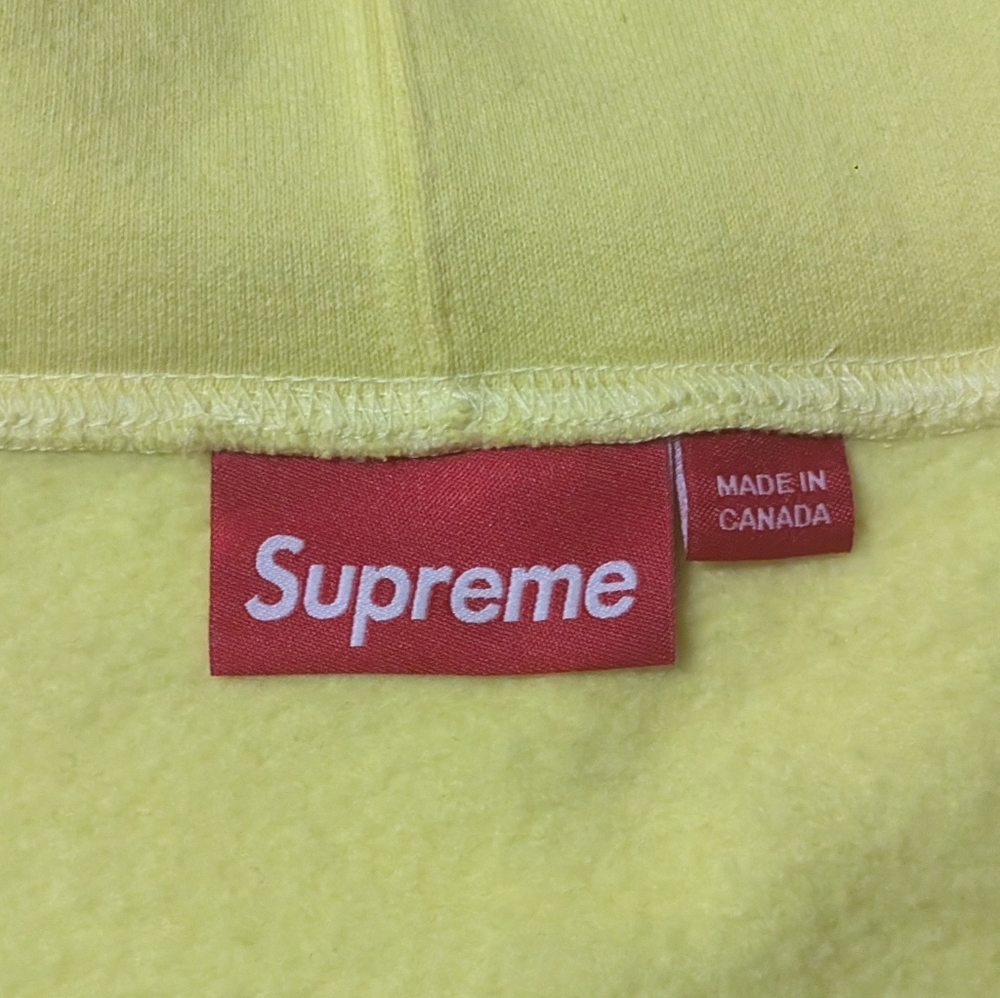 Supreme Small Box Hooded Sweatshirt Lemon Retail $148 Large Hoodie - Picture 4 of 9